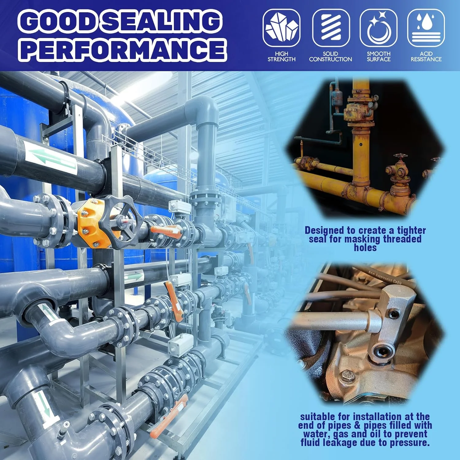 مجموعه 30 عددی پلاگ های لوله NPT فولادی کربنی Waltool، سایزهای 1/8، 1/4، 3/8، 1/2، 3/4 اینچ، پلاگ لوله سوکت رزوه شش گوش داخلی برای آب بندی درگاه لوله مجموعه 30 عددی پلاگ های لوله NPT فولادی کربنی Waltool، سایزهای 1/8، 1/4، 3/8، 1/2، 3/4 اینچ، پلاگ لوله سوکت رزوه شش گوش داخلی برای آب بندی درگاه لوله