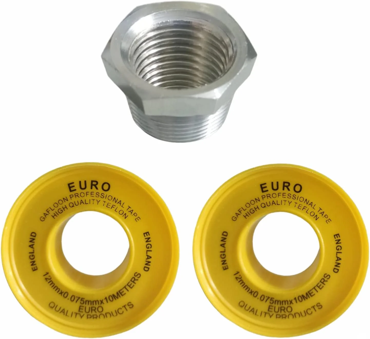 بوشن کاهنده استیل برنجی TERMEO با سایز 3/4 در 1/2 اینچ نر برای اتصال ماشین لباسشویی به شیر زاویه ای و 2 عدد نوار تفلون برای جلوگیری از نشتی با طول 20 متر بوشن کاهنده استیل برنجی TERMEO با سایز 3/4 در 1/2 اینچ نر برای اتصال ماشین لباسشویی به شیر زاویه ای و 2 عدد نوار تفلون برای جلوگیری از نشتی با طول 20 متر