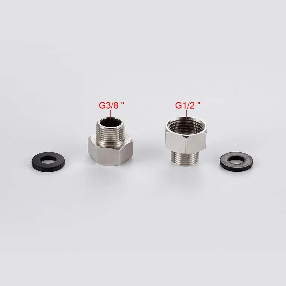 اتصالات تبدیل فشرده ساز ایبرگریف مدل M91501، سایز G3/8 اینچ به G1/2 اینچ، فلزی، کروم، یک جفت اتصالات تبدیل فشرده ساز ایبرگریف مدل M91501، سایز G3/8 اینچ به G1/2 اینچ، فلزی، کروم، یک جفت