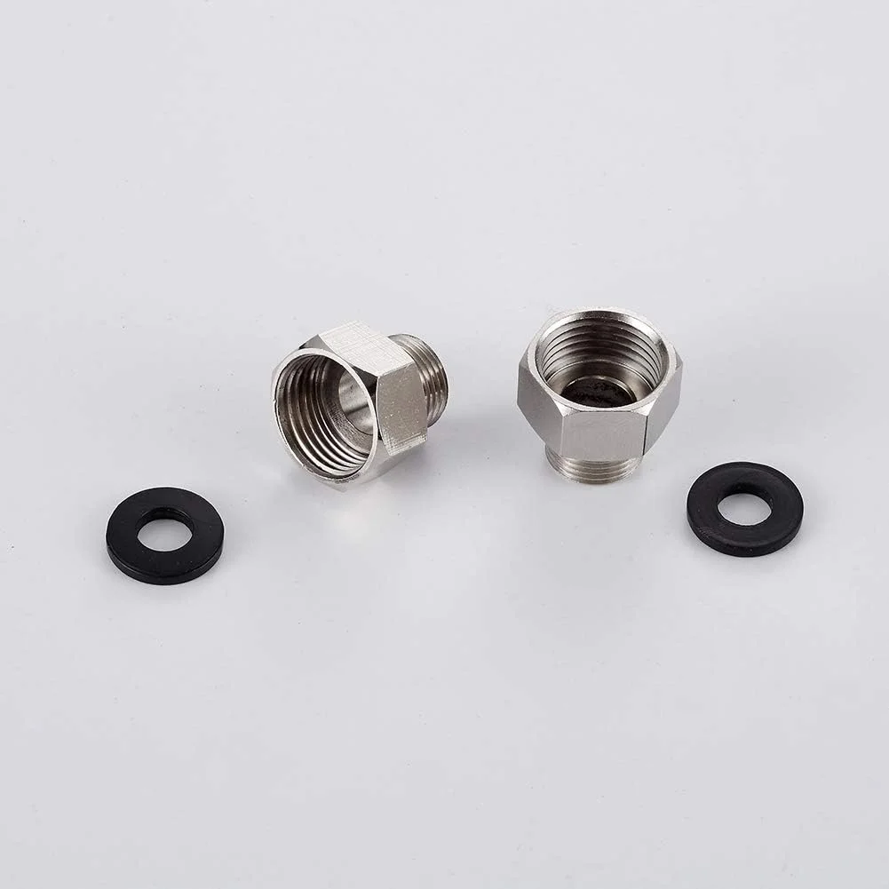 اتصالات تبدیل فشرده ساز ایبرگریف مدل M91501، سایز G3/8 اینچ به G1/2 اینچ، فلزی، کروم، یک جفت اتصالات تبدیل فشرده ساز ایبرگریف مدل M91501، سایز G3/8 اینچ به G1/2 اینچ، فلزی، کروم، یک جفت