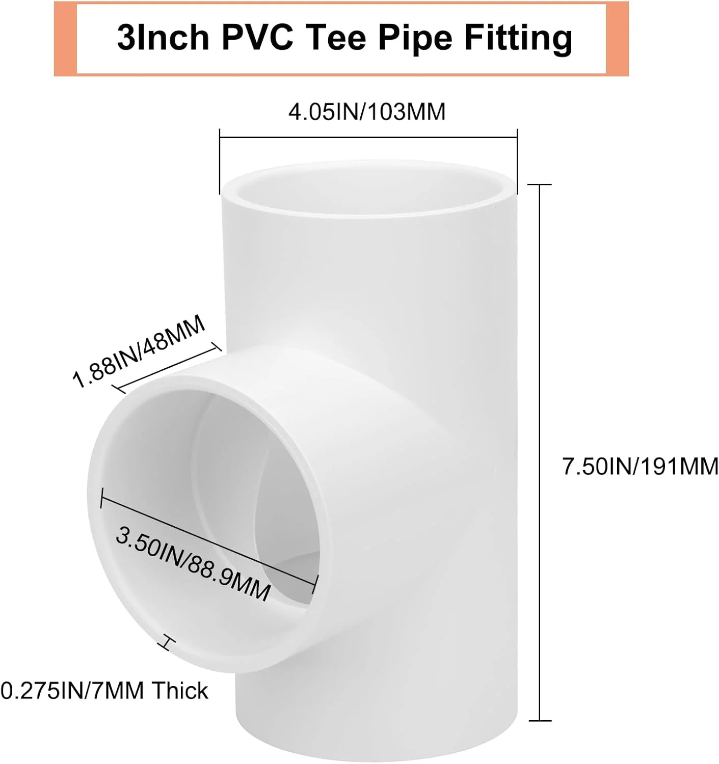 اتصالات سه راهی PVC با سایز 3 اینچ (مادگی x مادگی x مادگی) مناسب برای مبلمان، اتصالات لوله زانویی PVC درجه SCH40 با سایز 3 اینچ برای قفسه های PVC، سازه های نگهدارنده باغ و قاب های ذخیره سازی اتصالات سه راهی PVC با سایز 3 اینچ (مادگی x مادگی x مادگی) مناسب برای مبلمان، اتصالات لوله زانویی PVC درجه SCH40 با سایز 3 اینچ برای قفسه های PVC، سازه های نگهدارنده باغ و قاب های ذخیره سازی