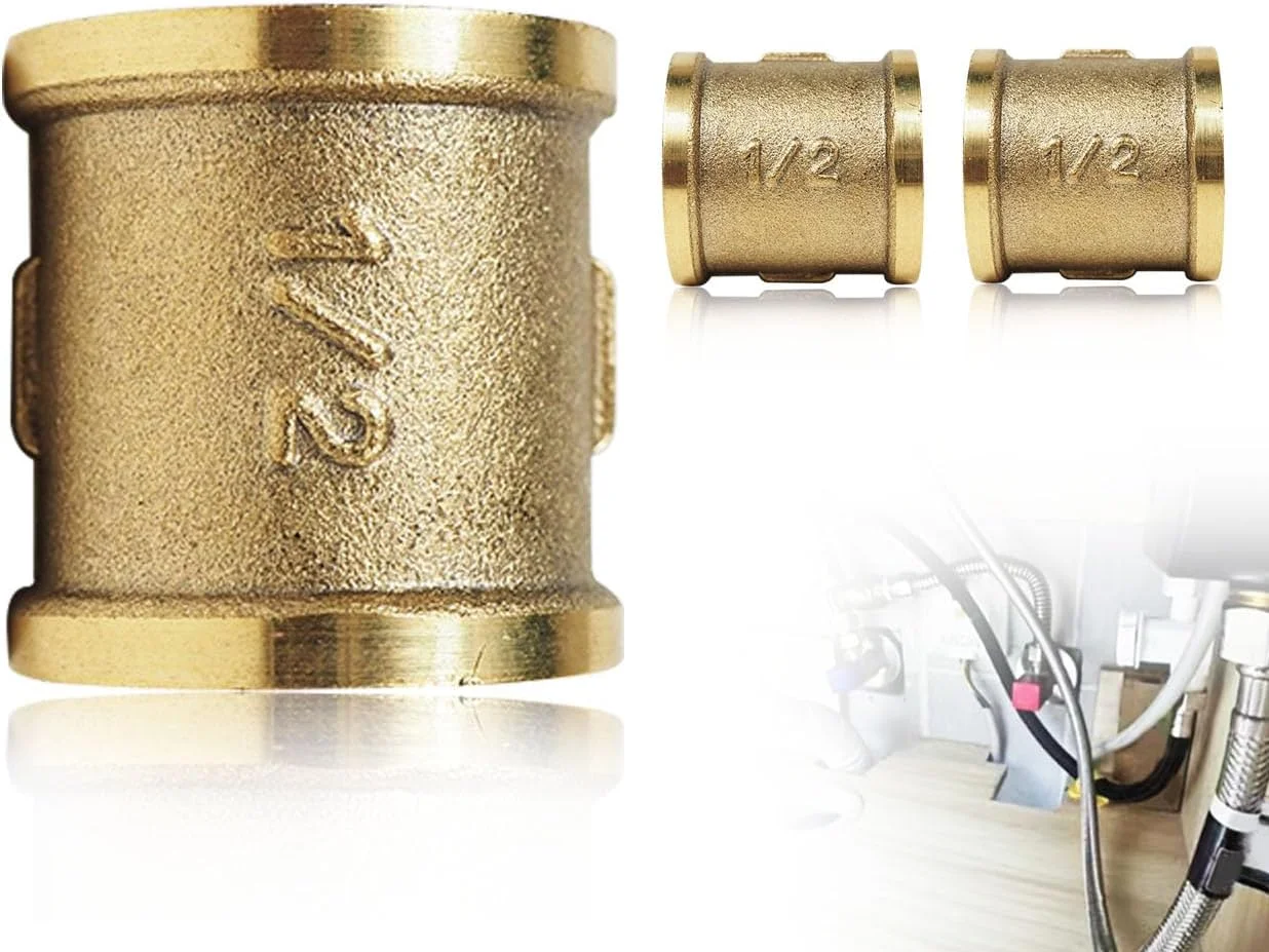 Lhbwhiz بسته 2 عددی آستین 1/2 اینچی، اتصال دهنده رزوه ماده برنجی، آستین چدنی دوبل، اتصالات برنجی، اتصال رزوه ای، برای اتصال لوله سیستم آب آشامیدنی (طلایی) Lhbwhiz بسته 2 عددی آستین 1/2 اینچی، اتصال دهنده رزوه ماده برنجی، آستین چدنی دوبل، اتصالات برنجی، اتصال رزوه ای، برای اتصال لوله سیستم آب آشامیدنی (طلایی)
