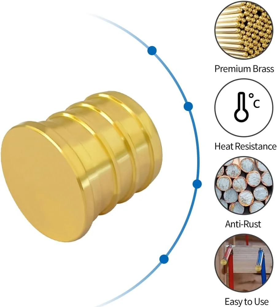 هوشینگ 10 عدد پلاک Pex 3/4 اینچ درپوش انتهایی اتصالات لوله پرسی برنجی