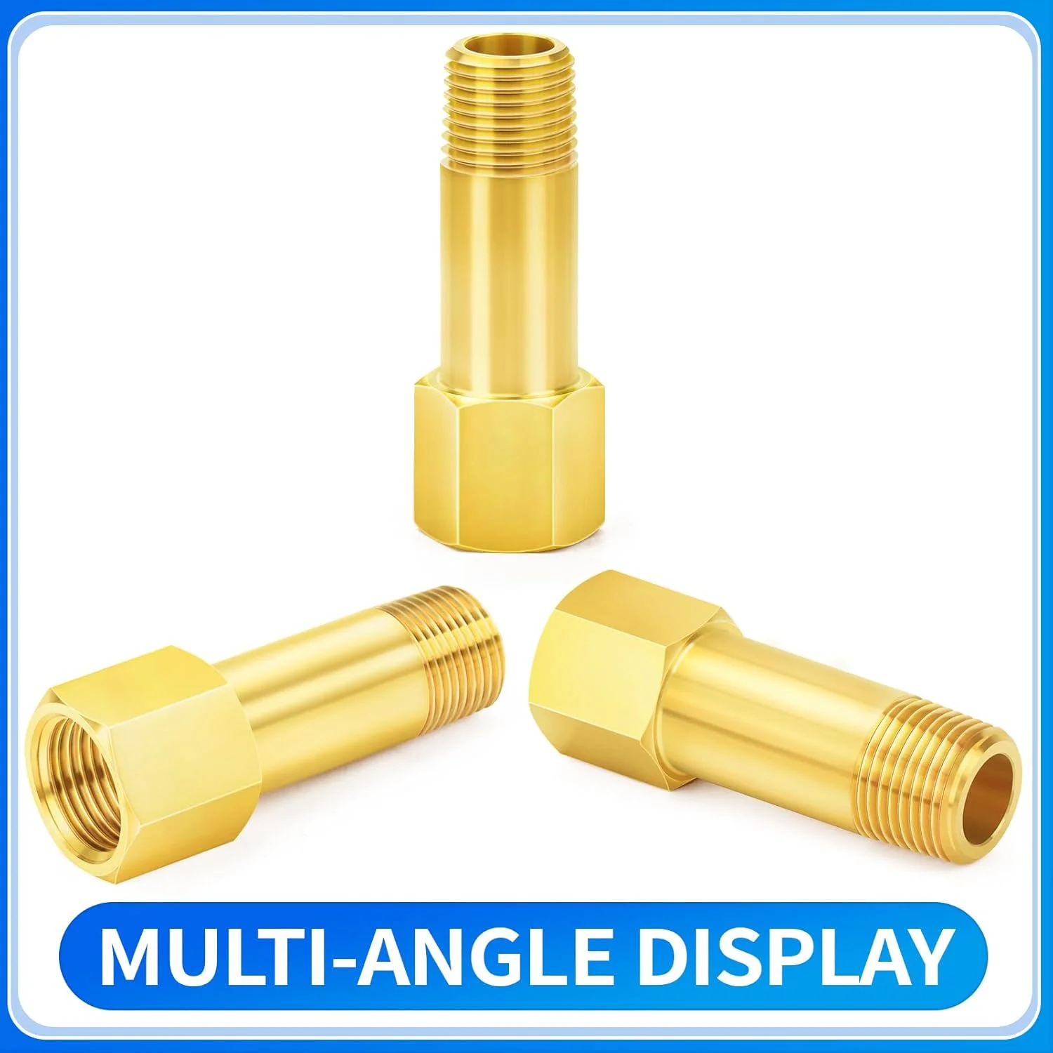 اتصالات لوله برنجی ChillWaves، لوله بلند 1/2 اینچ NPT نر به 1/2 اینچ NPT مادگی، طول 2 اینچ (50 میلی متر) (2 عددی)