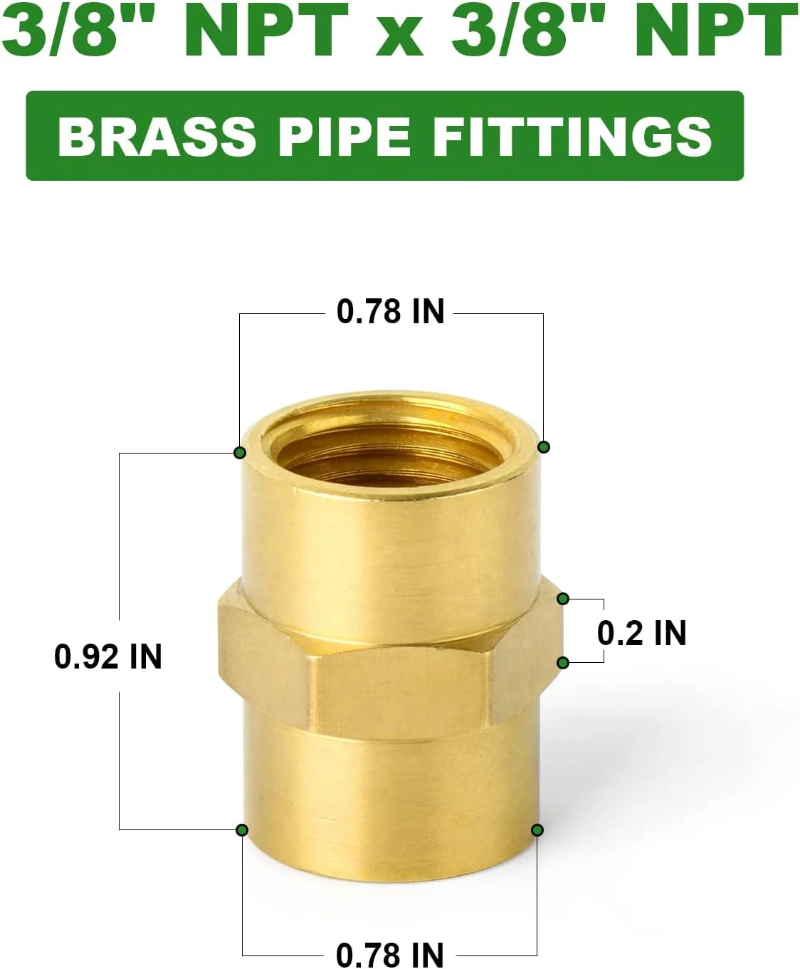 اتصالات لوله برنجی TAISHER، آداپتور کاهنده، لوله مادگی 3/8 اینچ به لوله مادگی 3/8 اینچ (5 عدد) اتصالات لوله برنجی TAISHER، آداپتور کاهنده، لوله مادگی 3/8 اینچ به لوله مادگی 3/8 اینچ (5 عدد)