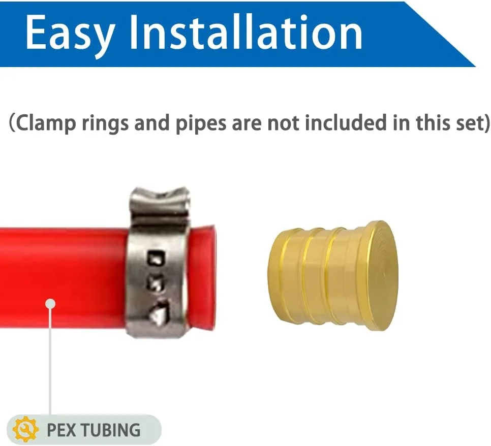 هوشینگ 10 عدد پلاک Pex 3/4 اینچ درپوش انتهایی اتصالات لوله پرسی برنجی