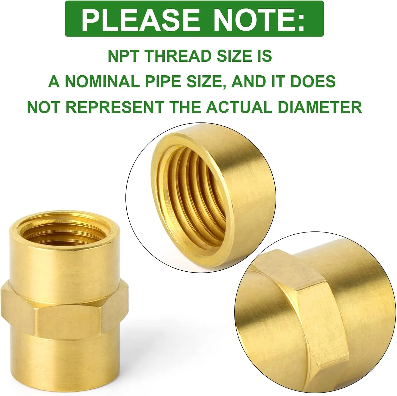 اتصالات لوله برنجی TAISHER، آداپتور کاهنده، لوله مادگی 3/8 اینچ به لوله مادگی 3/8 اینچ (5 عدد) اتصالات لوله برنجی TAISHER، آداپتور کاهنده، لوله مادگی 3/8 اینچ به لوله مادگی 3/8 اینچ (5 عدد)