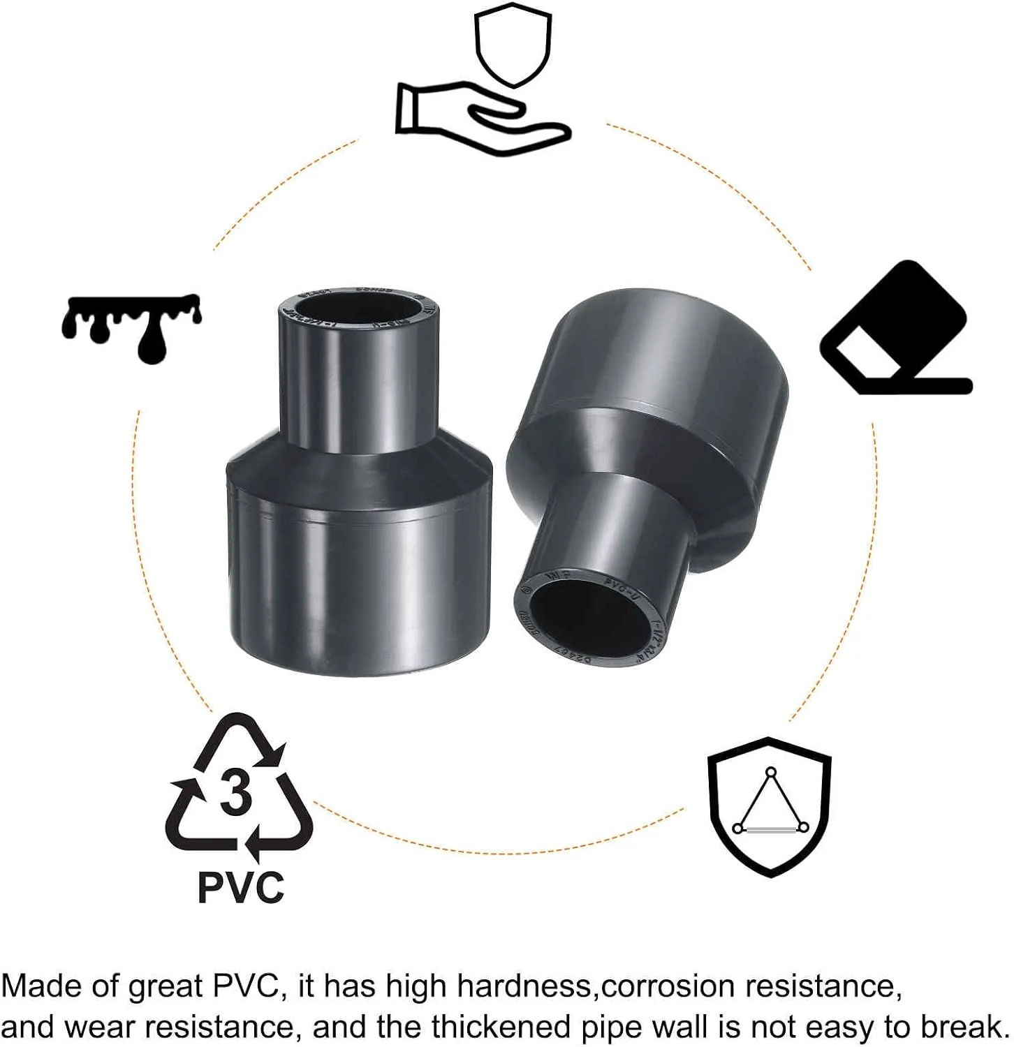 اتصال کاهنده PVC هارفینگتون 1-1/2 x 3/4 اینچ، آداپتور اتصالات لوله کاهنده/افزاینده، کاهنده مجرای DWV برای لوله کشی فاضلاب، لوله تخلیه، لوازم آب، ساخت باغ اتصال کاهنده PVC هارفینگتون 1-1/2 x 3/4 اینچ، آداپتور اتصالات لوله کاهنده/افزاینده، کاهنده مجرای DWV برای لوله کشی فاضلاب، لوله تخلیه، لوازم آب، ساخت باغ