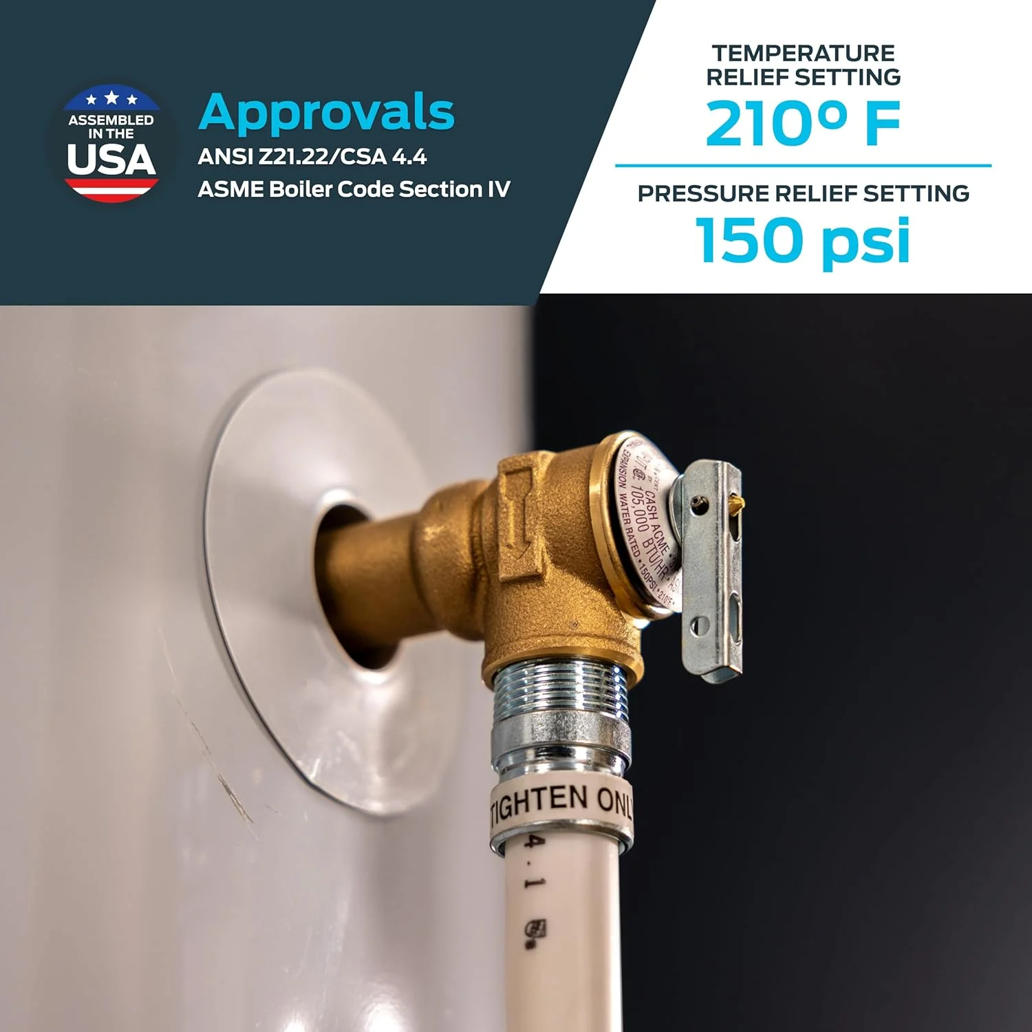 شیر اطمینان دما و فشار Cash Acme 18821 0150 مدل NCLX-5L، سایز 3/4 اینچ، جنس برنجی شیر اطمینان دما و فشار Cash Acme 18821 0150 مدل NCLX-5L، سایز 3/4 اینچ، جنس برنجی