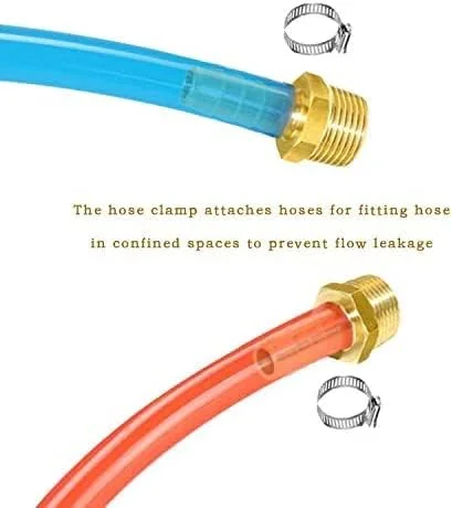 اتصالات شیلنگ برنجی AQSON، 1/4 اینچ دنباله شیلنگ x 3/8 اینچ NPT نر، مناسب برای آب، سوخت و هوا (بسته 2 عددی)