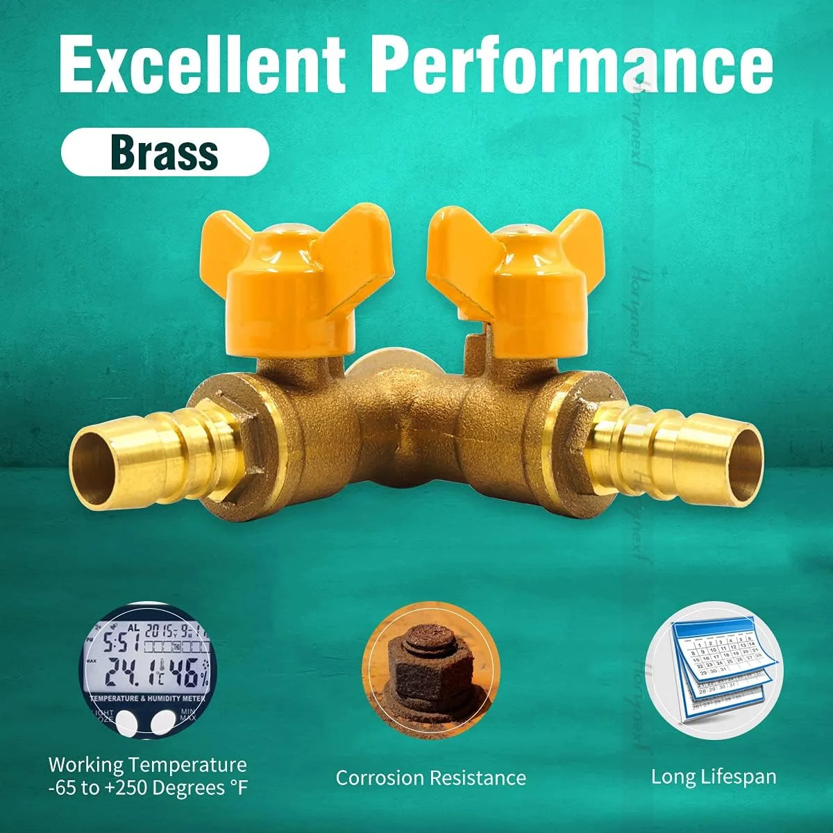 شیر توپی قطع و وصل سه راهی برنجی Horiznext با خار 3/8 اینچ O.D. برای شیلنگ گاز پروپان، هوا، آب، پی وی سی، پکس، لوله های باغبانی، خط سوخت، اتصال تقسیم کننده تی شیر توپی قطع و وصل سه راهی برنجی Horiznext با خار 3/8 اینچ O.D. برای شیلنگ گاز پروپان، هوا، آب، پی وی سی، پکس، لوله های باغبانی، خط سوخت، اتصال تقسیم کننده تی