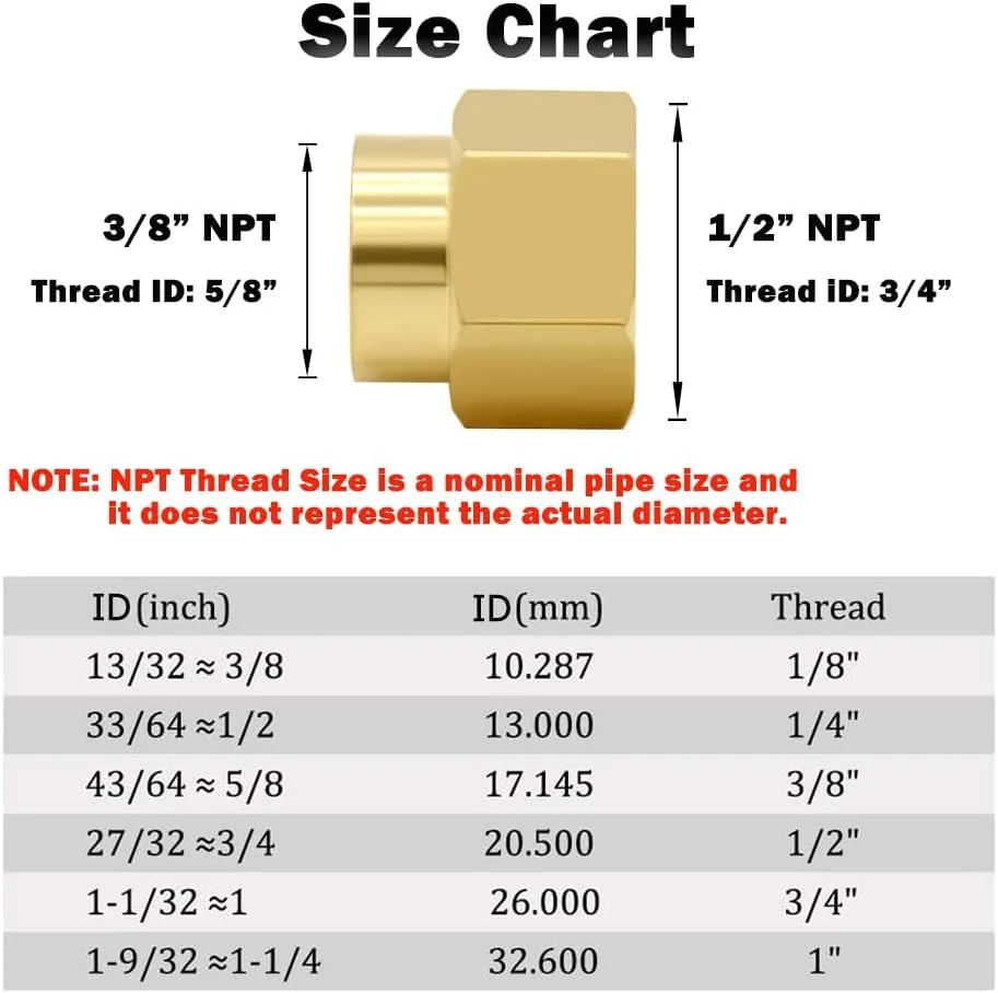 کوپلینگ کاهنده برنجی Hooshing، 2 عدد، تبدیل مادگی 1/2 اینچ NPT به مادگی 3/8 اینچ NPT، اتصالات لوله کاهنده کوپلینگ کاهنده برنجی Hooshing، 2 عدد، تبدیل مادگی 1/2 اینچ NPT به مادگی 3/8 اینچ NPT، اتصالات لوله کاهنده