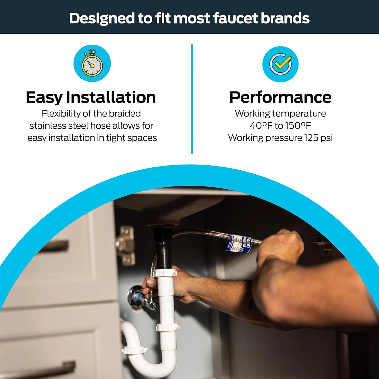 شلنگ پیسوار استیل حصیری ایستمن، اتصال 1/2 اینچ FIP به 3/8 اینچ فشاری، طول 60 اینچ، مدل 48302 شلنگ پیسوار استیل حصیری ایستمن، اتصال 1/2 اینچ FIP به 3/8 اینچ فشاری، طول 60 اینچ، مدل 48302