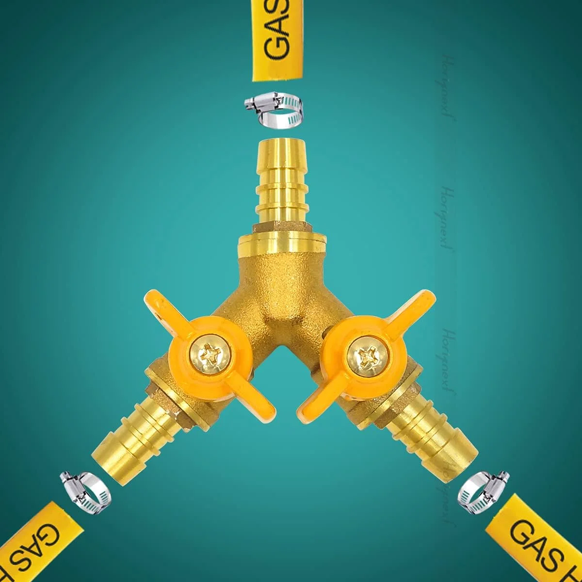 شیر توپی قطع و وصل سه راهی برنجی Horiznext با خار 3/8 اینچ O.D. برای شیلنگ گاز پروپان، هوا، آب، پی وی سی، پکس، لوله های باغبانی، خط سوخت، اتصال تقسیم کننده تی شیر توپی قطع و وصل سه راهی برنجی Horiznext با خار 3/8 اینچ O.D. برای شیلنگ گاز پروپان، هوا، آب، پی وی سی، پکس، لوله های باغبانی، خط سوخت، اتصال تقسیم کننده تی