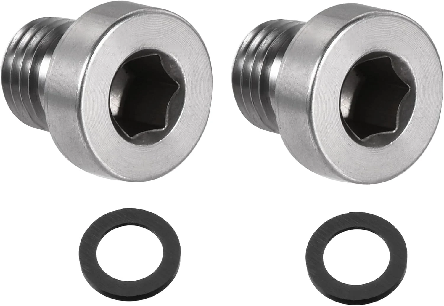 یو-اکسل دوشاخه لوله استیل ضد زنگ M8x1 با سر شش گوش داخلی به همراه حلقه آب بندی برای بستن انتهای لوله، 2 عدد