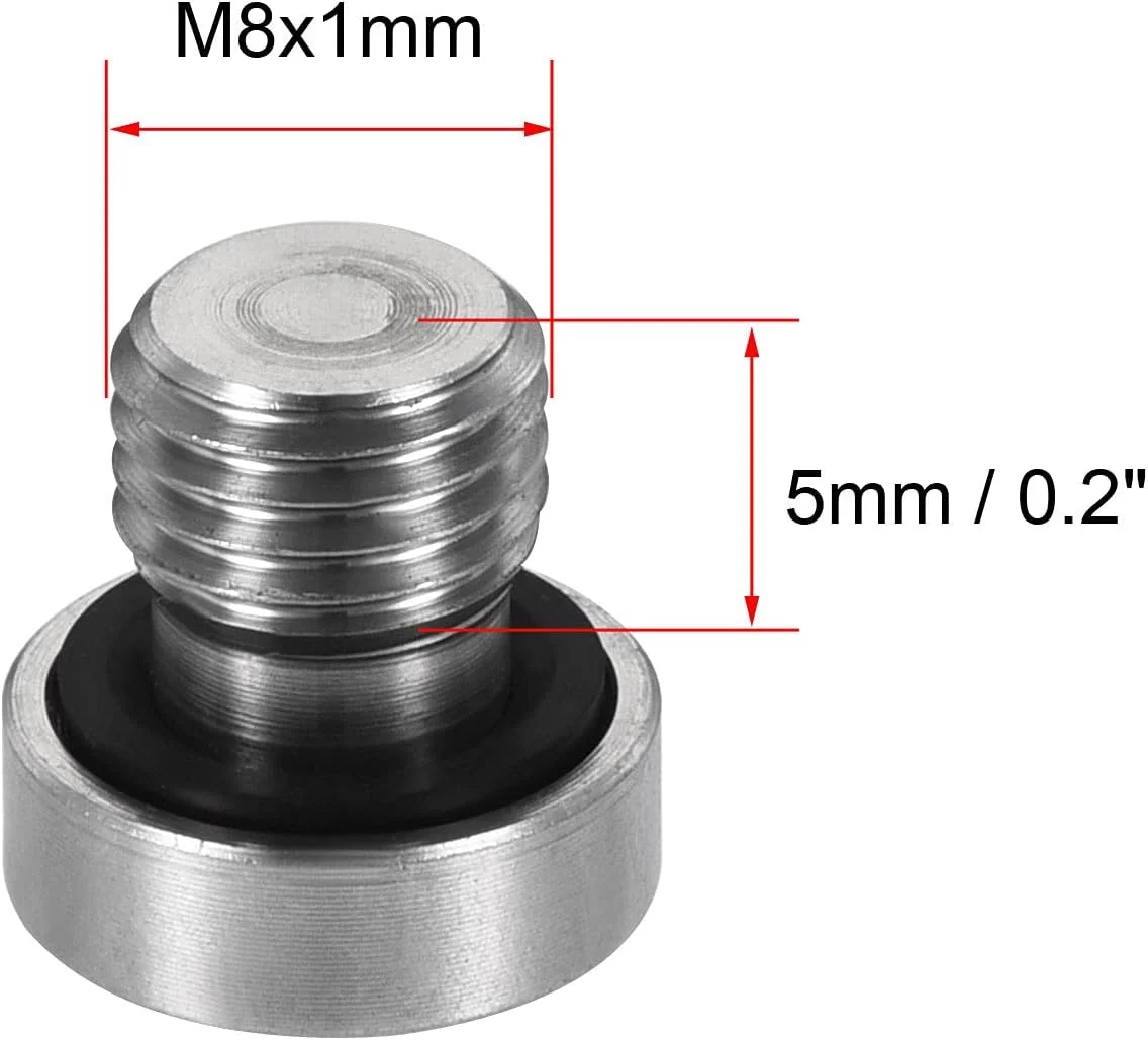 یو-اکسل دوشاخه لوله استیل ضد زنگ M8x1 با سر شش گوش داخلی به همراه حلقه آب بندی برای بستن انتهای لوله، 2 عدد