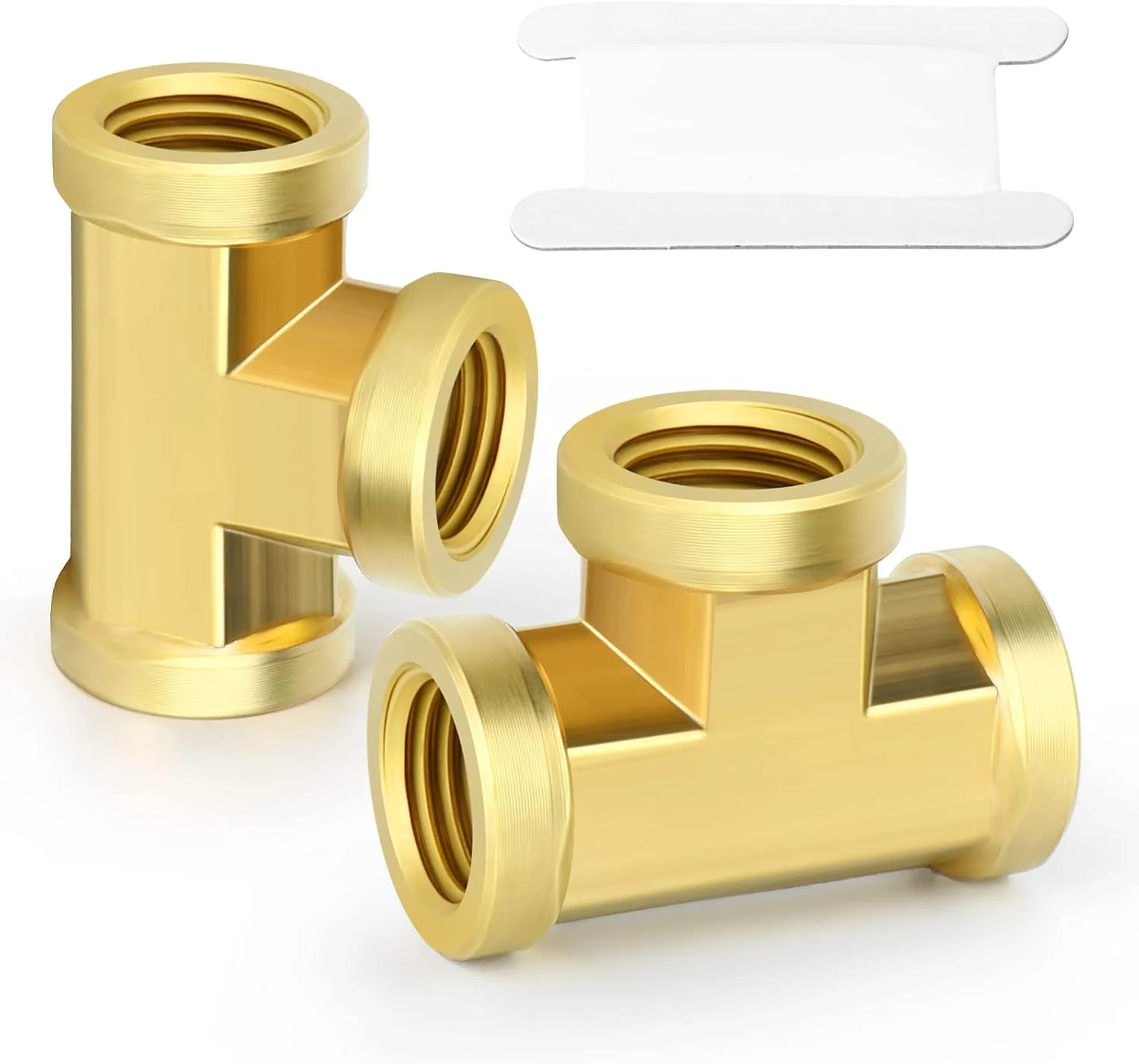 اتصالات سه راهی برنجی GASHER، 2 عدد، 1/4 اینچ × 1/4 اینچ × 1/4 اینچ NPT مادگی