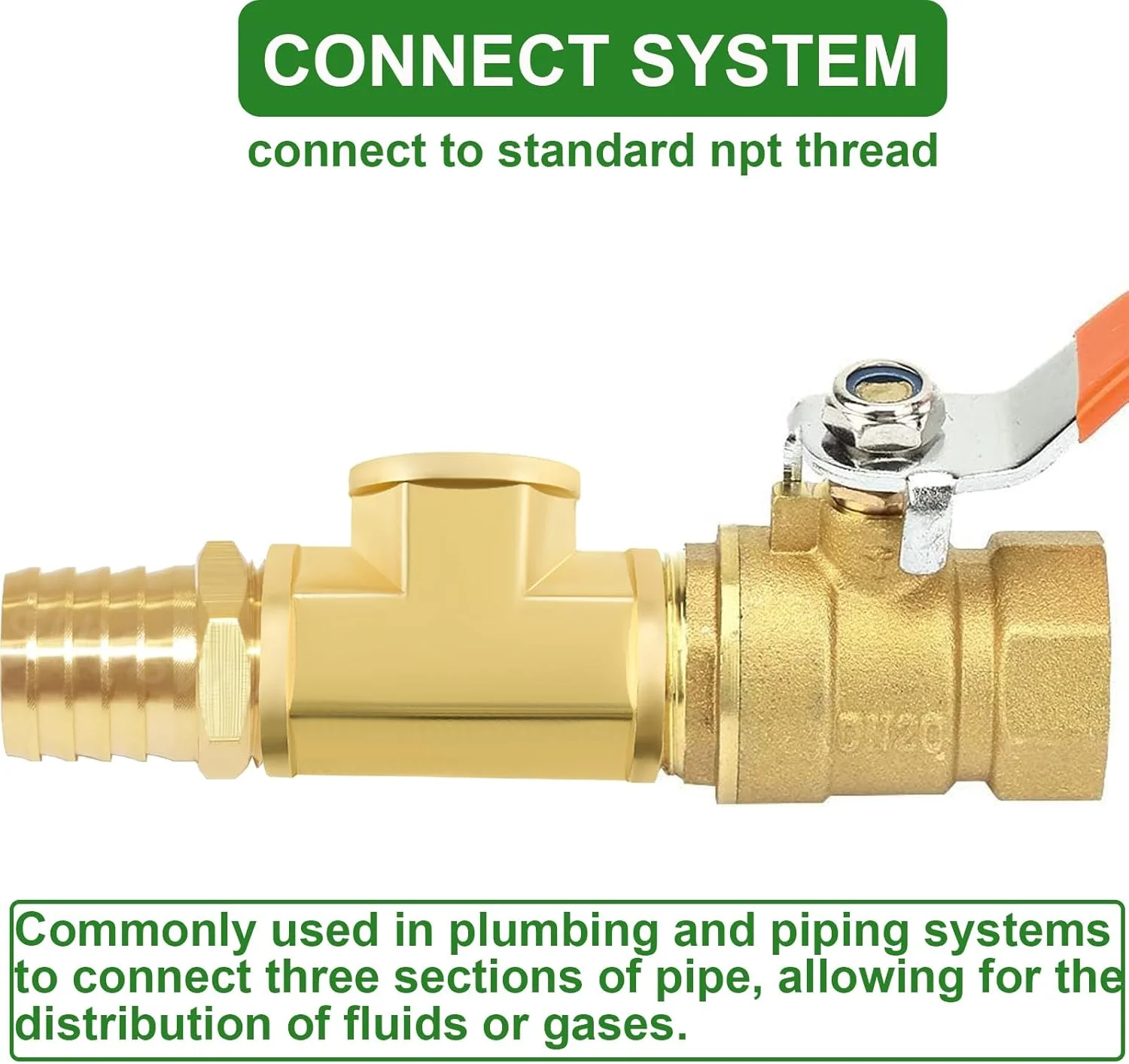 اتصالات لوله برنجی Jingzan، بسته 2 عددی، سه راهی 1/4 NPT، اتصال دهنده T شکل 3 طرفه 1/4 اینچ x 1/4 اینچ x 1/4 اینچ NPT مادگی برای گاز، هوا، روغن، پروپان (بسته 2 عددی 1/4)
