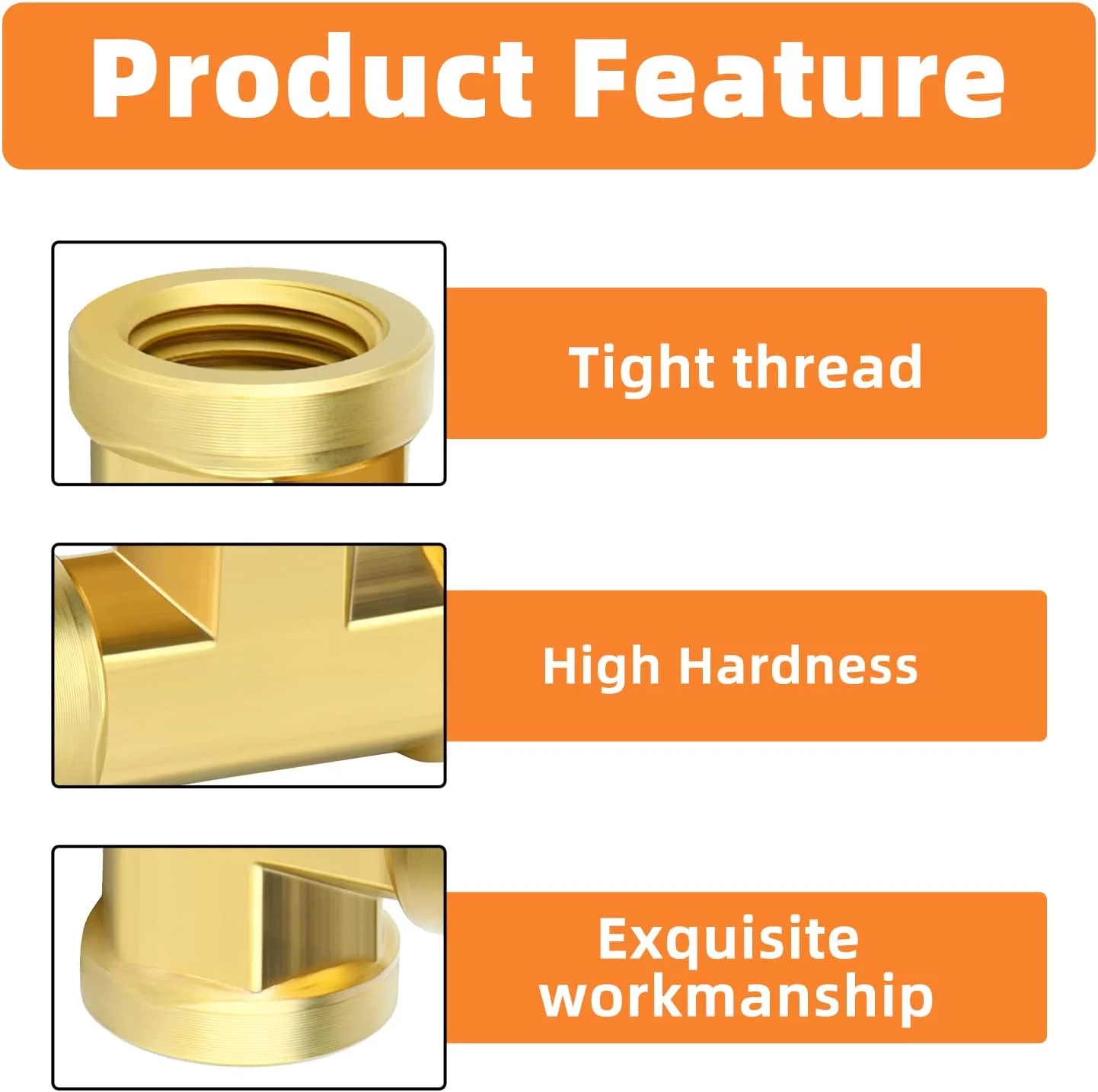 اتصالات سه راهی برنجی GASHER، 2 عدد، 1/4 اینچ × 1/4 اینچ × 1/4 اینچ NPT مادگی