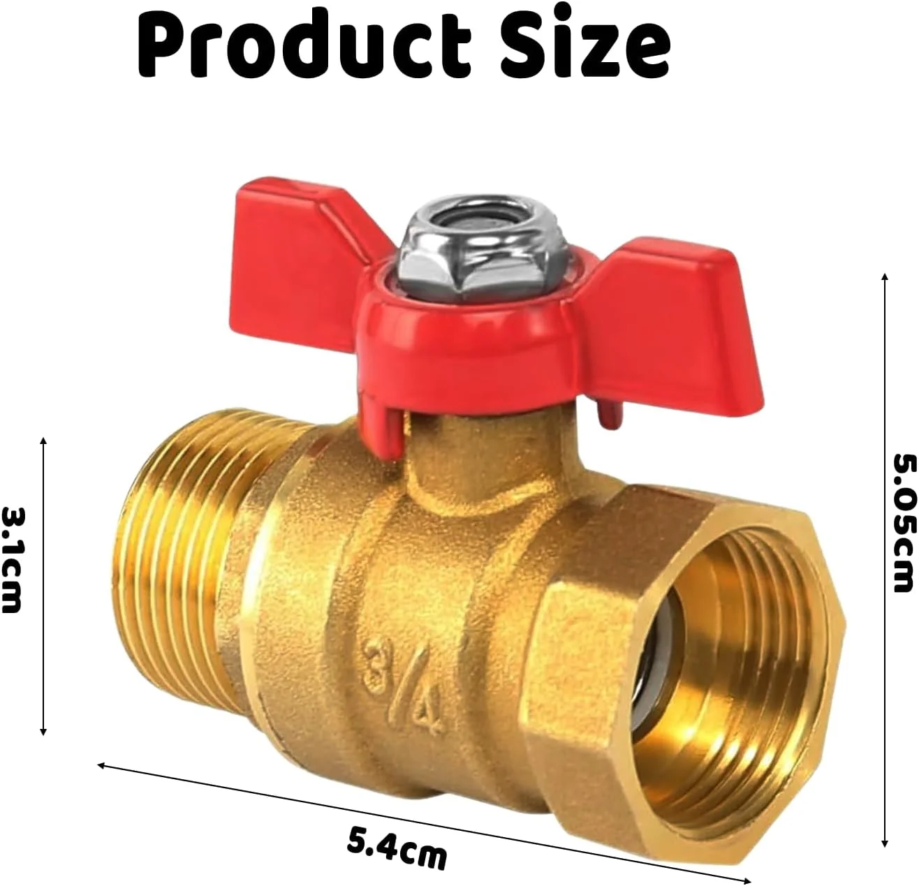 شیر توپی، Liuer بسته 2 عددی شیر توپی برنجی 3/4 اینچ با دسته بال قرمز، رزوه های نر/ماده برای لوله های تامین آب، شیرها و لوله های آب شیر توپی، Liuer بسته 2 عددی شیر توپی برنجی 3/4 اینچ با دسته بال قرمز، رزوه های نر/ماده برای لوله های تامین آب، شیرها و لوله های آب