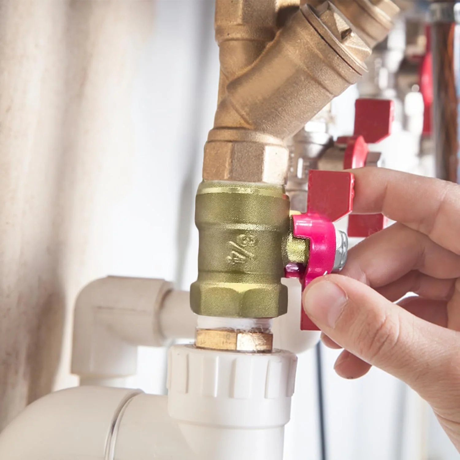 شیر توپی، Liuer بسته 2 عددی شیر توپی برنجی 3/4 اینچ با دسته بال قرمز، رزوه های نر/ماده برای لوله های تامین آب، شیرها و لوله های آب شیر توپی، Liuer بسته 2 عددی شیر توپی برنجی 3/4 اینچ با دسته بال قرمز، رزوه های نر/ماده برای لوله های تامین آب، شیرها و لوله های آب