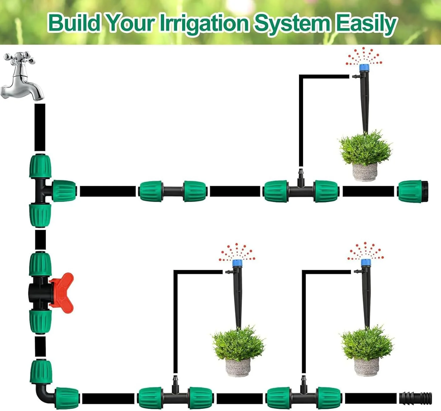 اتصال سه راهی آبیاری باغ - اتصالات لوله آبیاری چمن ضد نشت | قطعات اسپلیتر قفل شونده آداپتور ضد چکه چند منظوره برای تامین آب تجهیزات کوچک اتصال سه راهی آبیاری باغ - اتصالات لوله آبیاری چمن ضد نشت | قطعات اسپلیتر قفل شونده آداپتور ضد چکه چند منظوره برای تامین آب تجهیزات کوچک