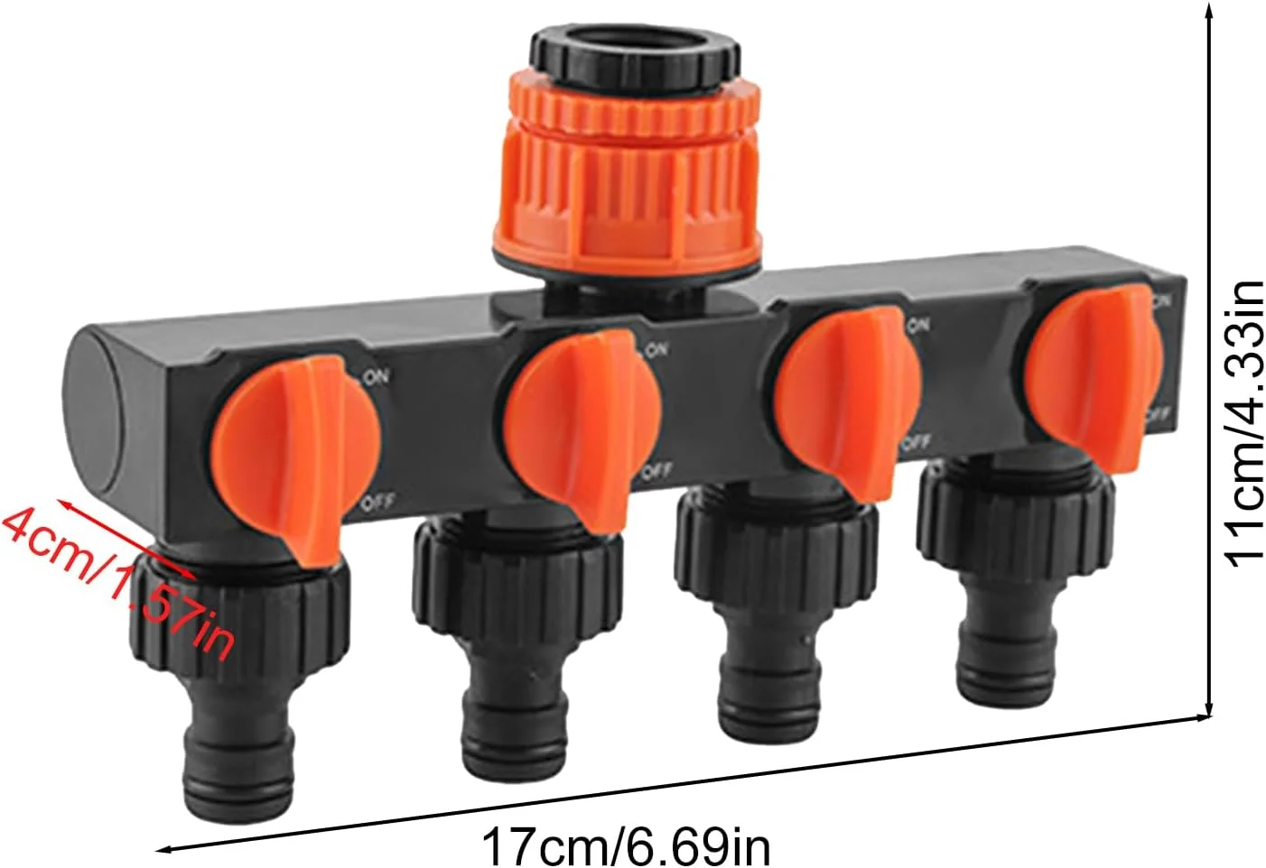 تقسیم کننده شلنگ باغ | تقسیم کننده چهار طرفه شلنگ آب - اتصالات شیر کنترل مستقل لوازم آبیاری برای کارواش RV، گلخانه، کمپینگ، مزرعه در فضای باز تقسیم کننده شلنگ باغ | تقسیم کننده چهار طرفه شلنگ آب - اتصالات شیر کنترل مستقل لوازم آبیاری برای کارواش RV، گلخانه، کمپینگ، مزرعه در فضای باز