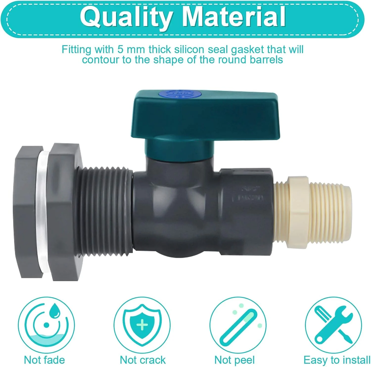 کیت انشعاب بشکه باران FDTY، کیت شیر بشکه باران PVC، شیر 3/4 اینچی بشکه باران با اتصالات فلهای و آداپتور شلنگ برای آکواریومها، مخازن آب، استخرها، وانها، بشکههای باغ کیت انشعاب بشکه باران FDTY، کیت شیر بشکه باران PVC، شیر 3/4 اینچی بشکه باران با اتصالات فلهای و آداپتور شلنگ برای آکواریومها، مخازن آب، استخرها، وانها، بشکههای باغ