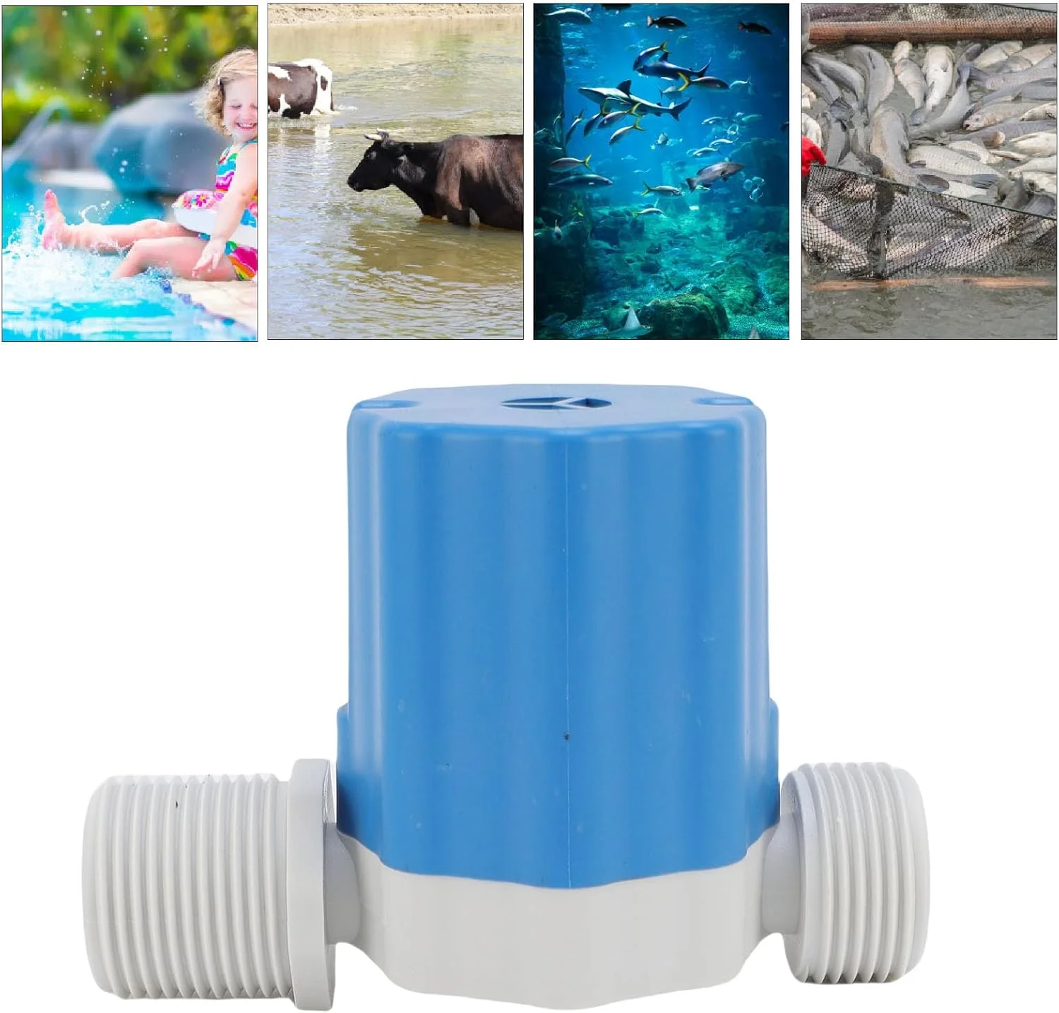 شیر کنترل اتوماتیک سطح آب Fockety، شیر شناور آب با رزوه 1 اینچی نایلونی با کنترل کاملاً اتوماتیک سطح آب، برای مخازن آب، استخرهای شنا، سیستم های خورشیدی (ورودی جانبی)