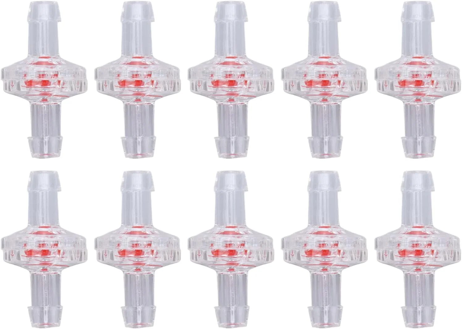 شیر یک طرفه Fyearfly، 10 عدد، شیر یک طرفه دیافراگمی پلاستیکی PP برای لوله آب، ورودی هوا، آکواریوم (7 میلی متر، شفاف)