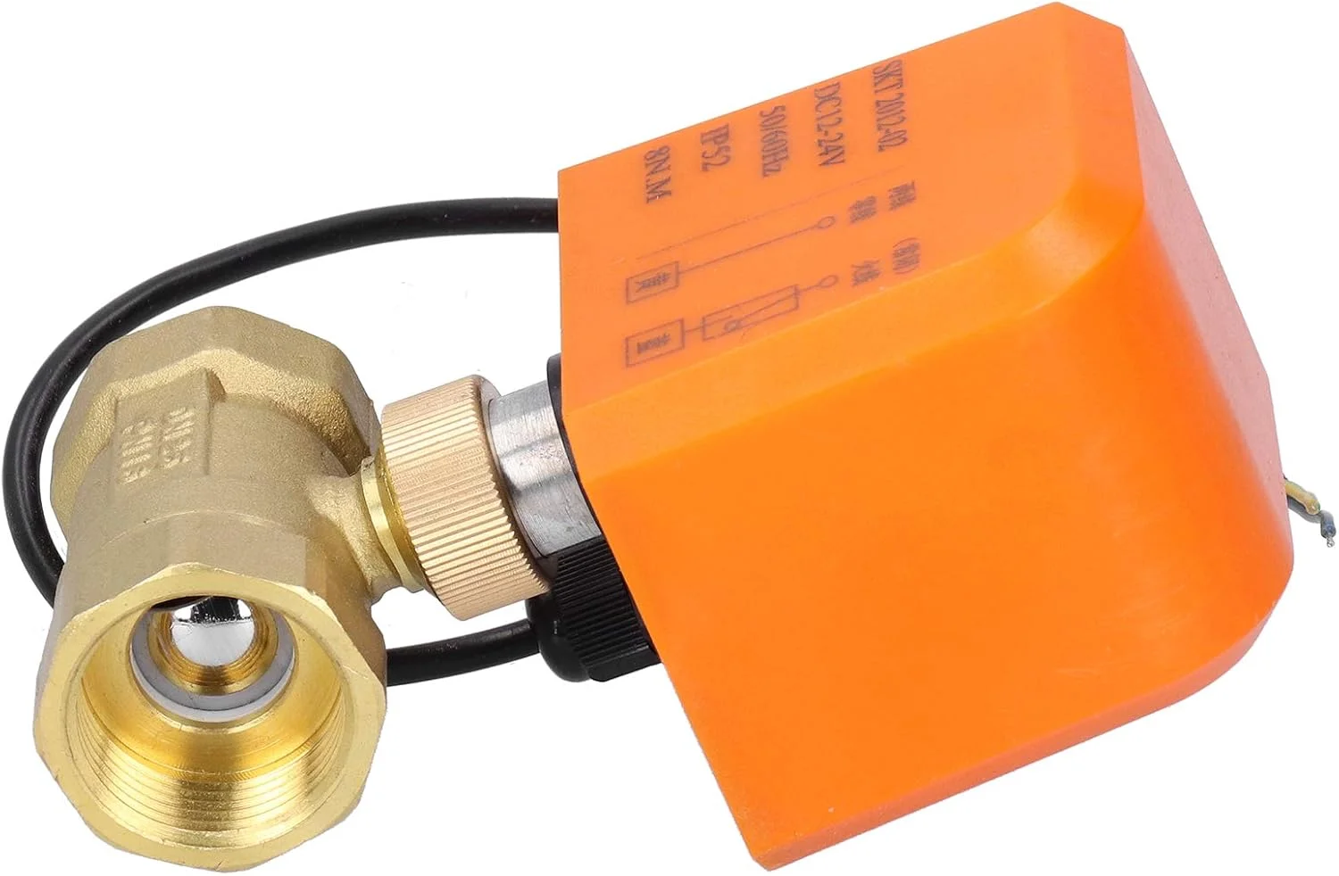 شیر توپی برقی دو طرفه سیم دار، تجهیزات مکانیکی موتوری برنجی DC1224V برای آب سرد و گرم محلول 50% گلیکول با محافظت IP54 نصب آسان موتور سنکرون شیر توپی برقی دو طرفه سیم دار، تجهیزات مکانیکی موتوری برنجی DC1224V برای آب سرد و گرم محلول 50% گلیکول با محافظت IP54 نصب آسان موتور سنکرون