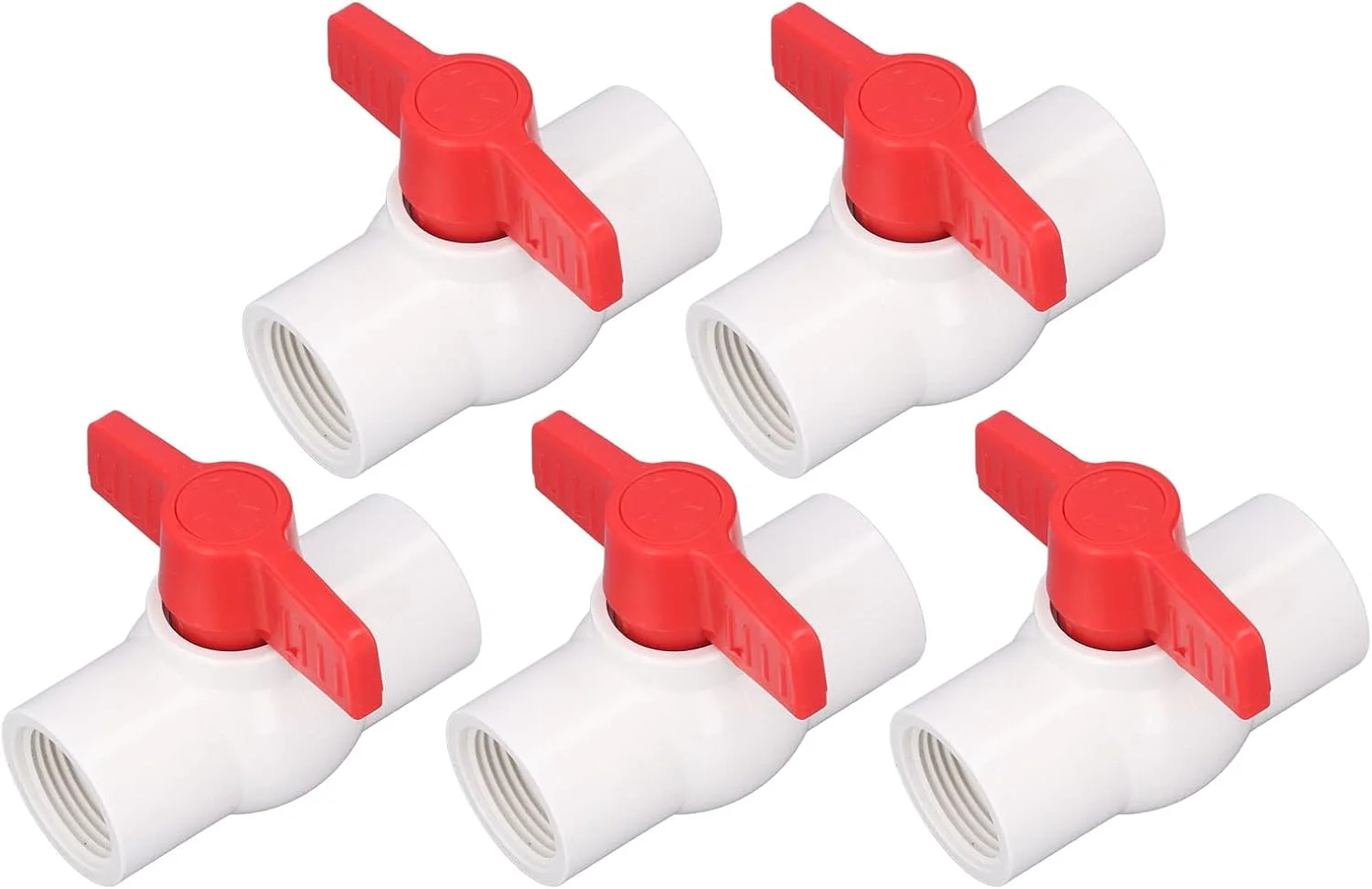 Eujgoov شیر توپی قطع آب شیر آب 5 عددی، شیر تامین آب، نصب سریع PVC لوله (25 میلی متر)
