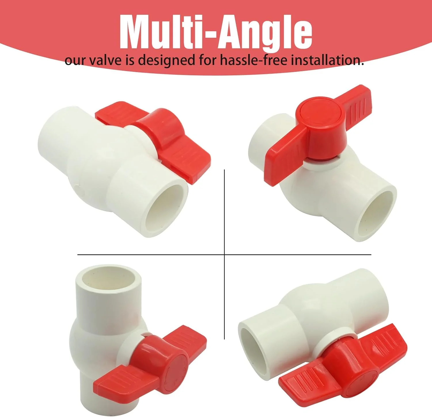 شیر قطع کن لوله آب 1 اینچی DUZFOREI، ست شیر توپی PVC NPT SCH40، 4 عددی برای سیستم آبیاری و تامین آب سرد شیر قطع کن لوله آب 1 اینچی DUZFOREI، ست شیر توپی PVC NPT SCH40، 4 عددی برای سیستم آبیاری و تامین آب سرد