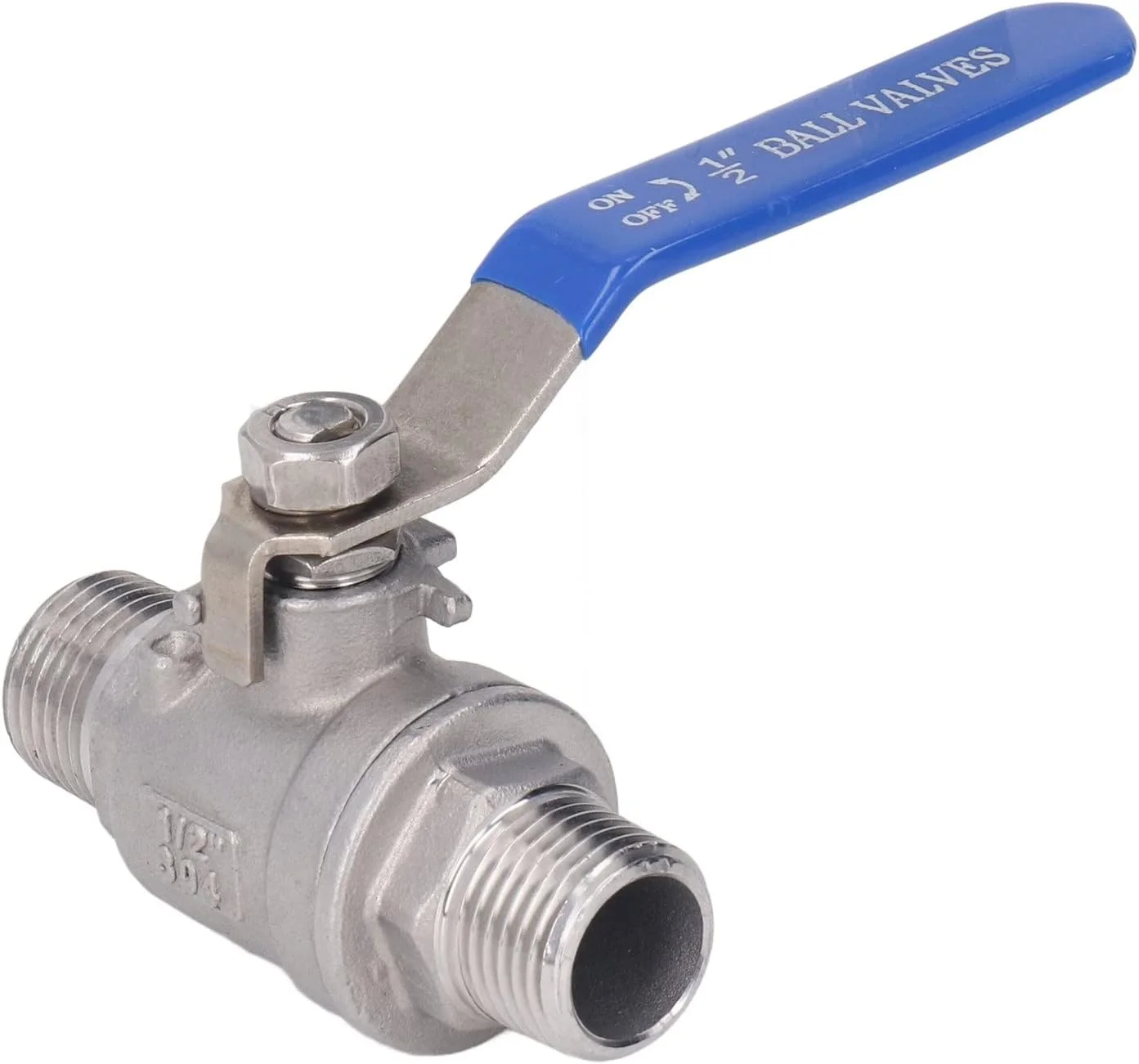 شیر توپی نر 1/2 اینچ dn15 1000 wog استیل ضد زنگ 304 برای آب، روغن، مناسب برای پمپ آب باغ، مخزن آب باران، شیر آب، لوله، تجهیزات مکانیکی و تجهیزات صنعتی