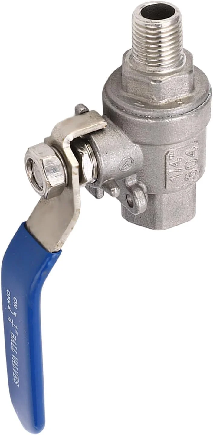 شیر توپی NPT دپیسوتا، رزوه 1/4 اینچ NPT مادگی و نری DN8 شیر توپی شناور، آب بندی خوب، قطع کننده فولاد ضد زنگ برای آب، روغن و گاز