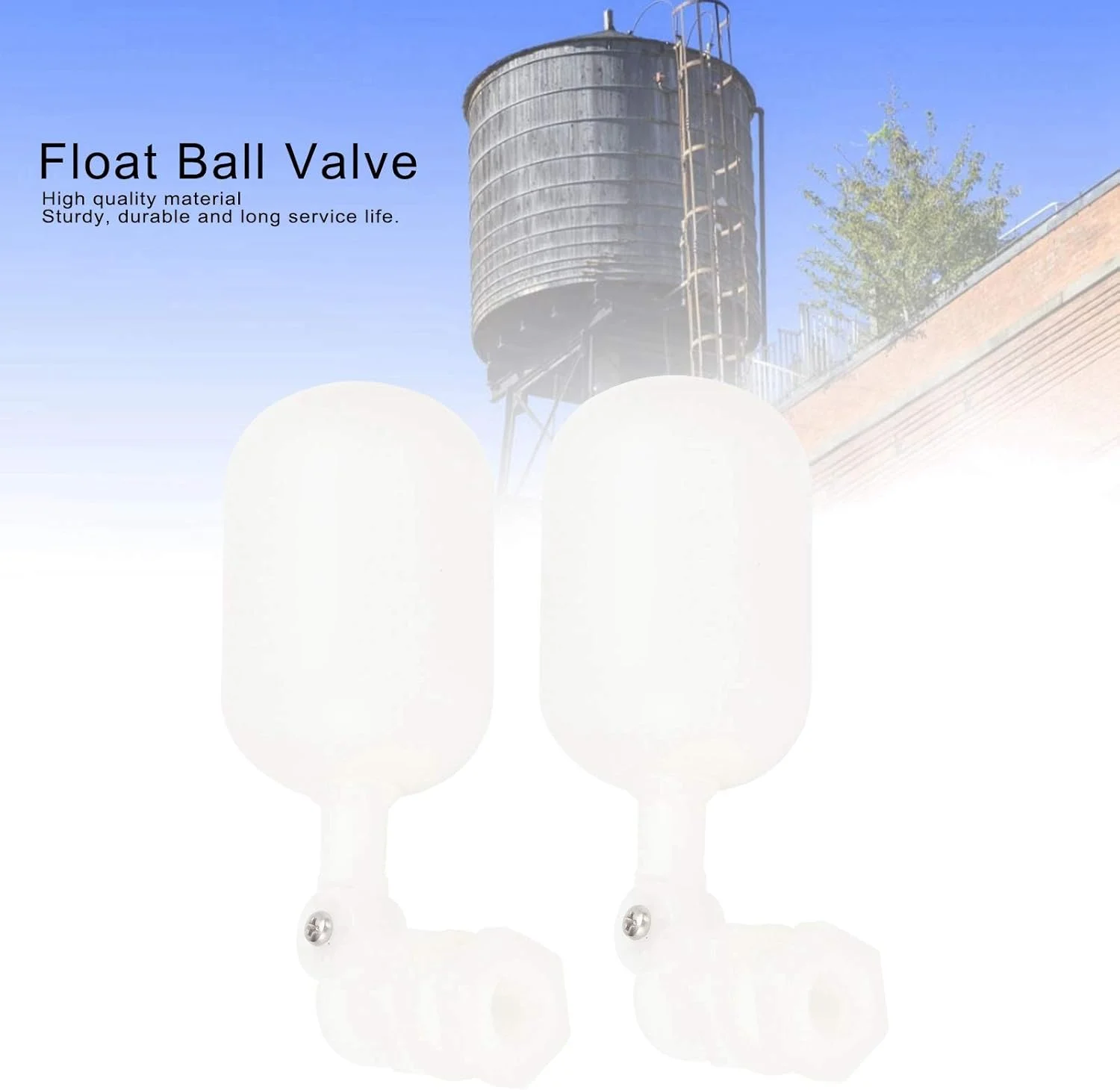 شیر شناور پلاستیکی با رزوه خارجی 2 عدد Chiyyak 2 x G3/8 اینچ، کنترل اتوماتیک سطح آب برای تامین مخزن آب برج