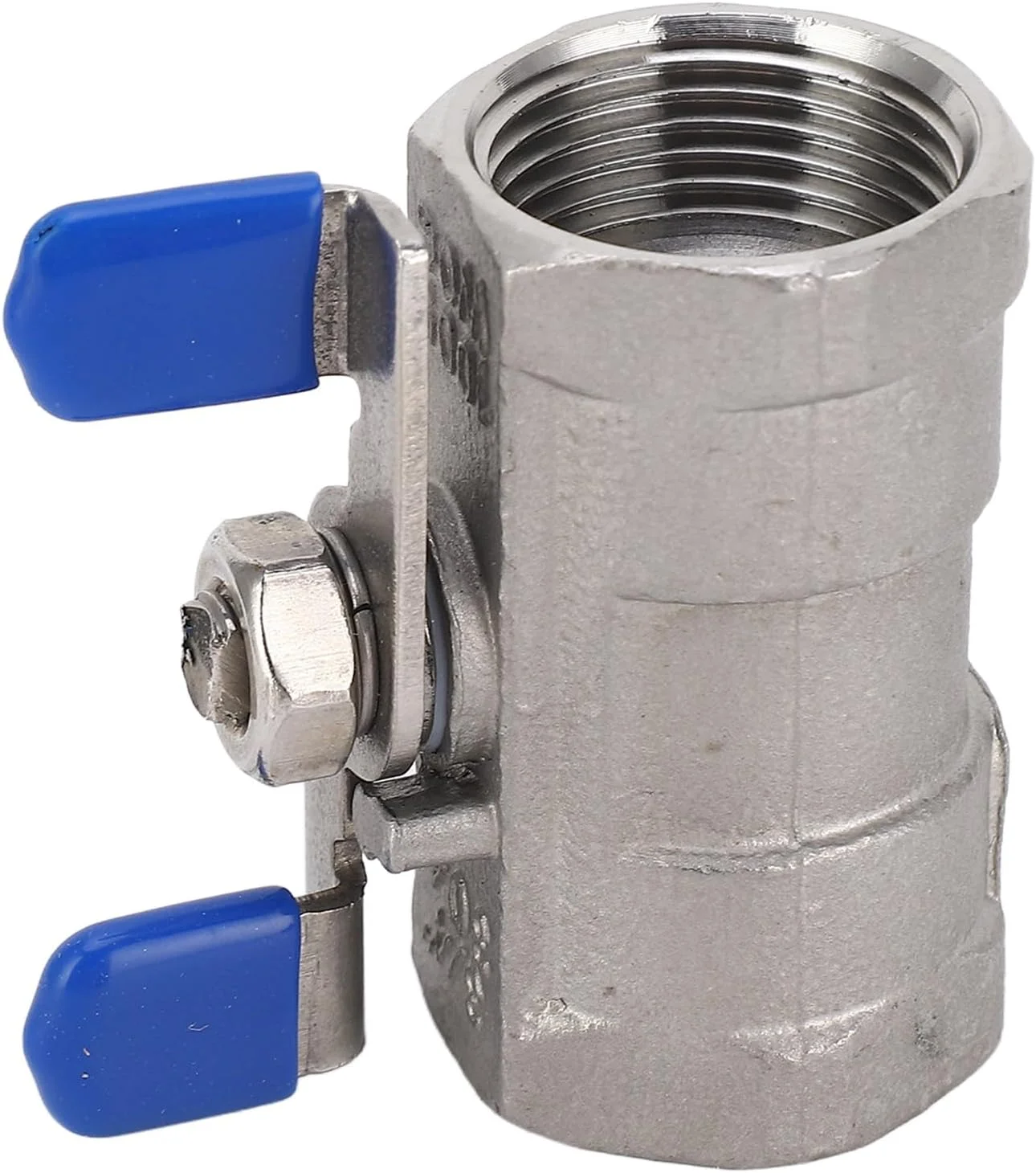 شیر توپی کامل با مهره خروسکی - شیر استیل ضد زنگ 3/4 اینچی با فشار کاری 1000 Psi ایده آل برای تجهیزات آبرسانی و زهکشی، لوازم جانبی خارجی و کاربردهای صنعتی