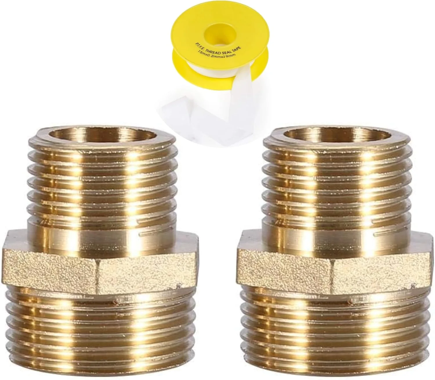 Biella™ 2 عدد اتصال کاهنده لوله برنجی نر به نر BSP، نوع شش گوش، رزوه مستقیم به همراه نوار تفلون، اتصالات آداپتور لوله برنجی سنگین، اتصال شیلنگ رزوه نر (1/2 اینچ X 1/4 اینچ) Biella™ 2 عدد اتصال کاهنده لوله برنجی نر به نر BSP، نوع شش گوش، رزوه مستقیم به همراه نوار تفلون، اتصالات آداپتور لوله برنجی سنگین، اتصال شیلنگ رزوه نر (1/2 اینچ X 1/4 اینچ)