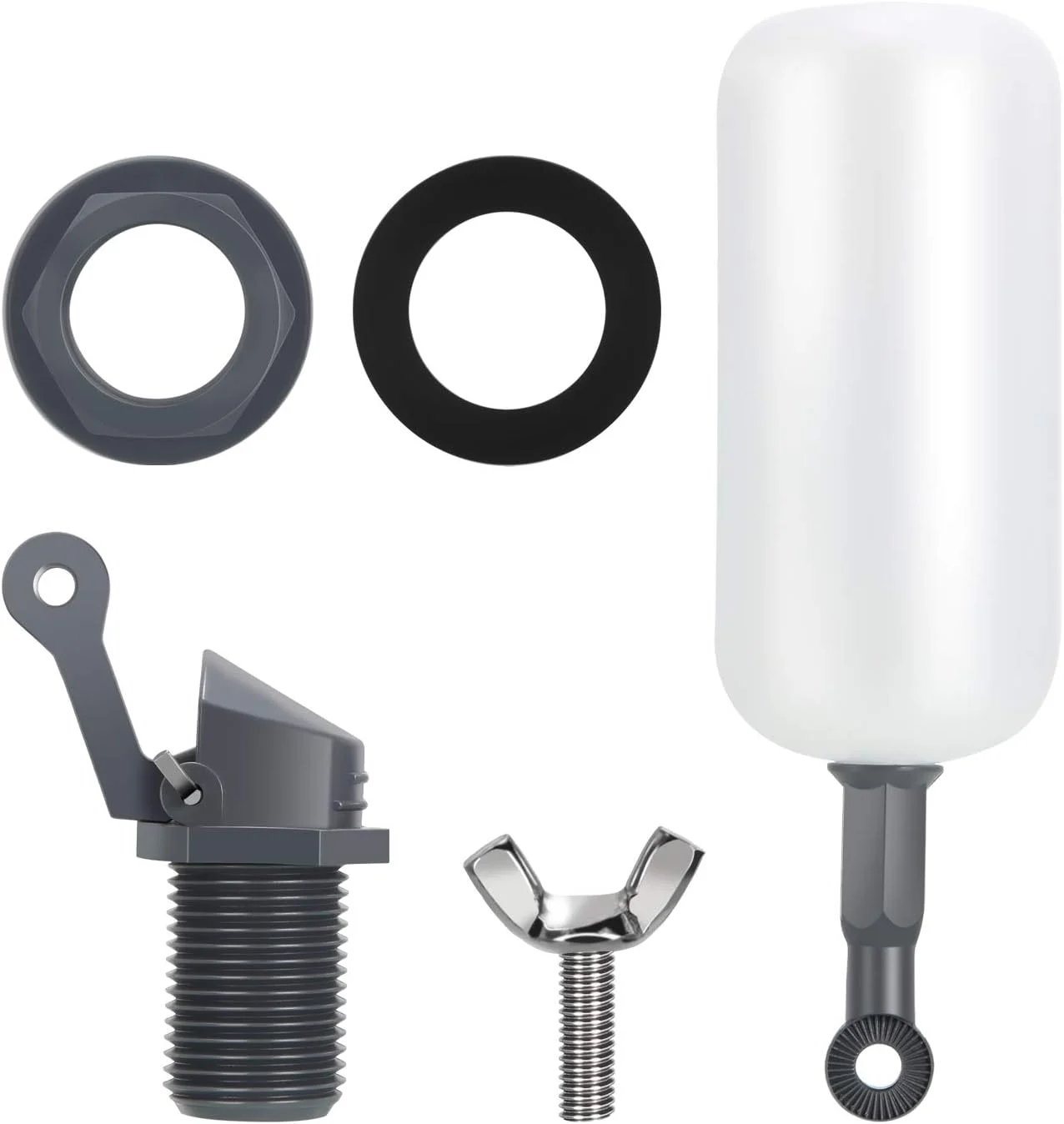 شیر شناور توپی، لوله تغذیه 1/2 اینچ نر، پرکننده خودکار مخزن آب رطوبت ساز با بازوی قابل تنظیم برای حوضچه ها، آبشخور دام، آکواریوم ها، آبزی پروری، هیدروپونیک و مخزن (2 عدد)