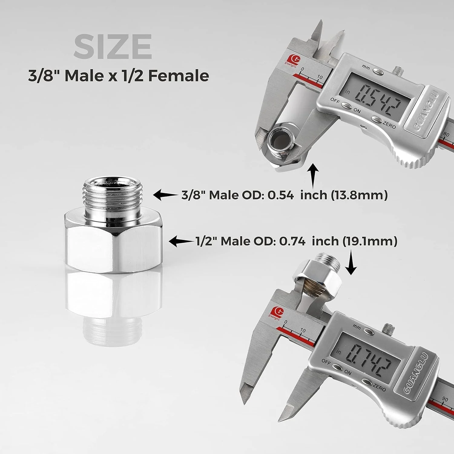 اتصالات لوله کشی استیل Benting شامل 4 عدد تبدیل مادگی G1/2 اینچ به نری 3/8 اینچ، اتصالات فشاری لوله آب شیر آشپزخانه و حمام، اتصالات لوله کشی به همراه واشرهای لاستیکی