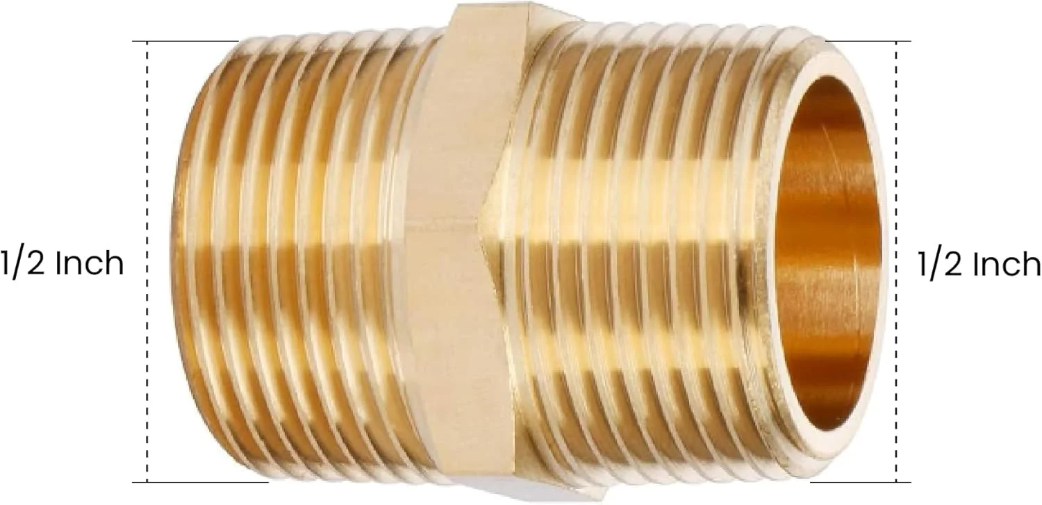 اتصالات نیپل شش گوش نر برنجی Biella™ BSP، اتصالات آداپتور لوله برنجی سنگین، اتصالات نیپل مساوی، بسته 2 عددی (1/2X1/2) اتصالات نیپل شش گوش نر برنجی Biella™ BSP، اتصالات آداپتور لوله برنجی سنگین، اتصالات نیپل مساوی، بسته 2 عددی (1/2X1/2)