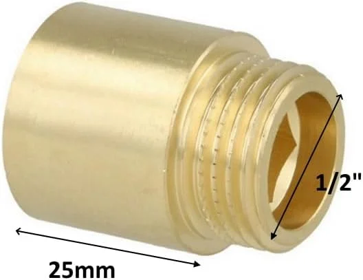 بیله™ 3 عدد اتصال برنجی افزایش طول نر به ماده 1/2 اینچ استاندارد لوله بریتانیا (BSP) برای اتصالات افزایش طول لوله (1/2 x 25mm)