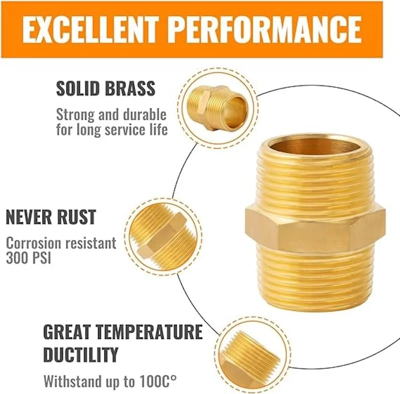 اتصالات نیپل شش گوش نر برنجی Biella™ BSP، اتصالات آداپتور لوله برنجی سنگین، اتصالات نیپل مساوی، بسته 2 عددی (1/2X1/2) اتصالات نیپل شش گوش نر برنجی Biella™ BSP، اتصالات آداپتور لوله برنجی سنگین، اتصالات نیپل مساوی، بسته 2 عددی (1/2X1/2)