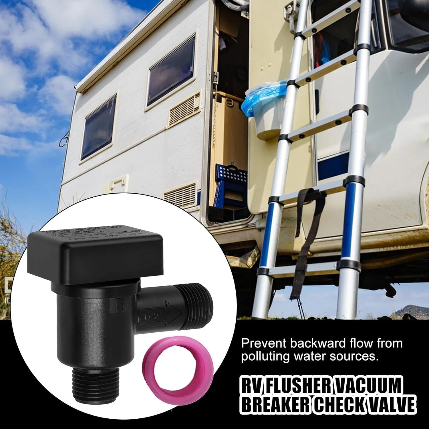 شیر یک طرفه خلاء شکن RV، شیر یک طرفه مخزن سیاه جایگزین تریلر | محافظت از منبع آب شیرین، جایگزینی خلاء شکن نشتی برای مسافرت های تعطیلات و کمپینگ شیر یک طرفه خلاء شکن RV، شیر یک طرفه مخزن سیاه جایگزین تریلر | محافظت از منبع آب شیرین، جایگزینی خلاء شکن نشتی برای مسافرت های تعطیلات و کمپینگ