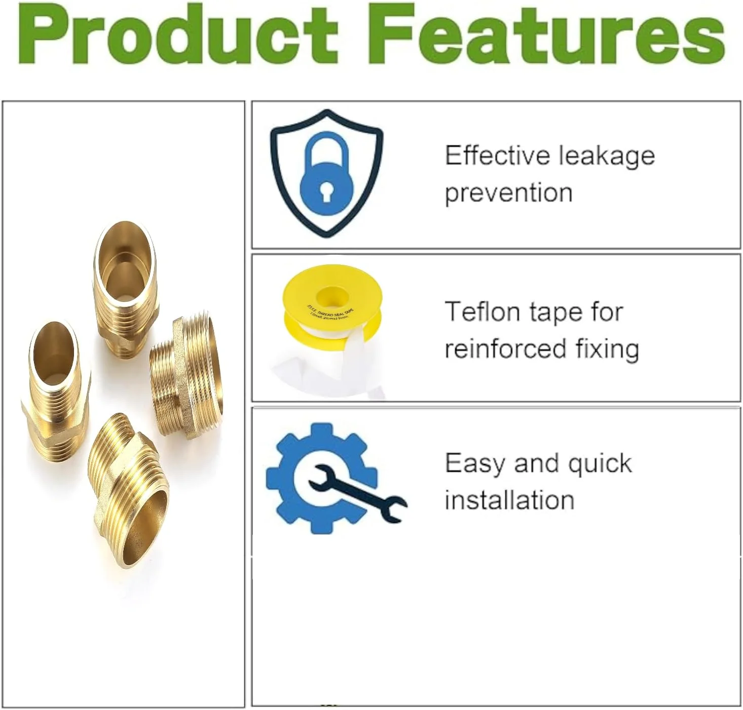 Biella™ 2 عدد اتصال کاهنده لوله برنجی نر به نر BSP، نوع شش گوش، رزوه مستقیم به همراه نوار تفلون، اتصالات آداپتور لوله برنجی سنگین، اتصال شیلنگ رزوه نر (1/2 اینچ X 1/4 اینچ)