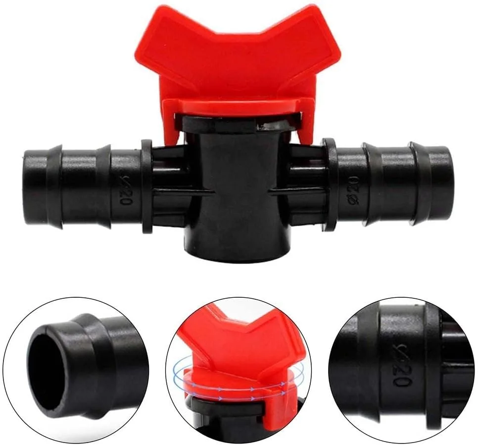 شیر کنترل جریان آب آکواریوم، 1 عدد تنظیم کننده جریان پلاستیکی، شیر قطع کننده آبیاری برای شلنگ 12 میلی متر/16 میلی متر/12 میلی متر به 16 میلی متر