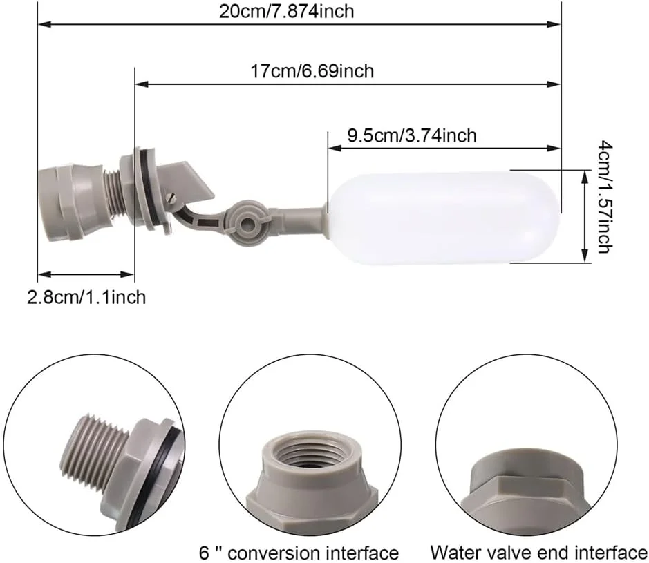 شیر شناور توپی Azonee، شیر توپی شناور آب پلاستیکی مینی 1/2 اینچی با بازوی قابل تنظیم برای کنترل خودکار سطح آب مخزن آب (بسته 4 عددی) شیر شناور توپی Azonee، شیر توپی شناور آب پلاستیکی مینی 1/2 اینچی با بازوی قابل تنظیم برای کنترل خودکار سطح آب مخزن آب (بسته 4 عددی)