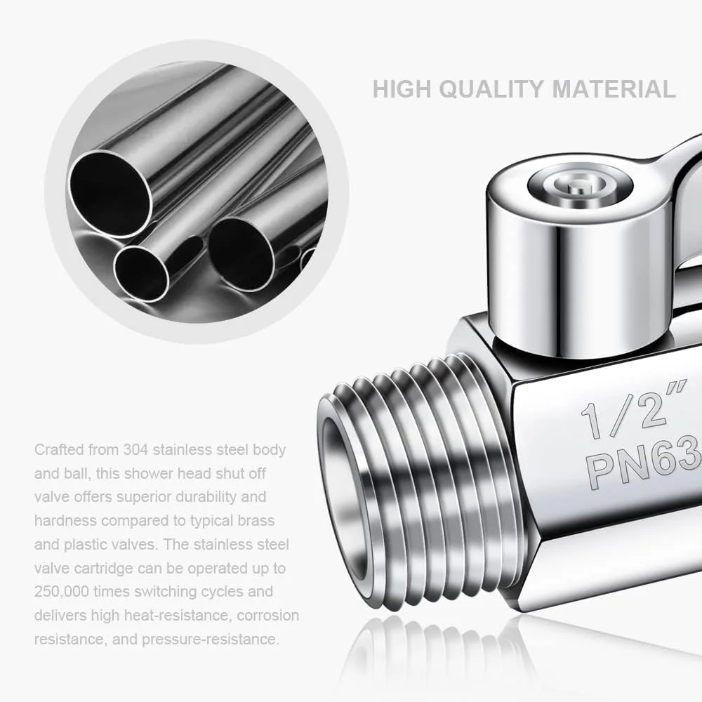 شیر قطع کن سر دوش Azonee، شیر توپی کوچک استیل 304 (1/2 اینچ مادگی X نری) رزوه NPT با دسته استیل، تنظیم کننده شیر کنترل جریان آب، شیر کنترل جریان سر دوش شیر قطع کن سر دوش Azonee، شیر توپی کوچک استیل 304 (1/2 اینچ مادگی X نری) رزوه NPT با دسته استیل، تنظیم کننده شیر کنترل جریان آب، شیر کنترل جریان سر دوش
