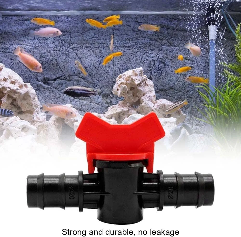 شیر کنترل جریان آب آکواریوم، 1 عدد تنظیم کننده جریان پلاستیکی، شیر قطع کننده آبیاری برای شلنگ 12 میلی متر/16 میلی متر/12 میلی متر به 16 میلی متر