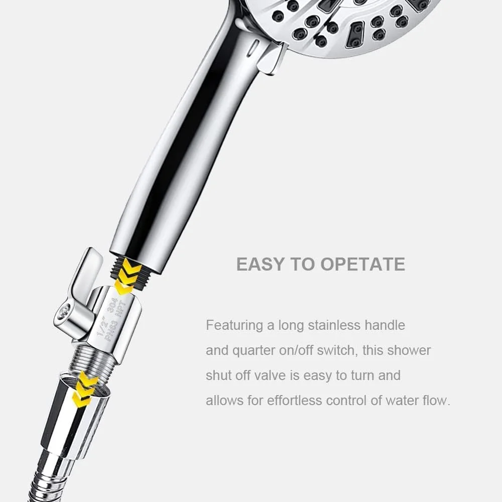 شیر قطع کن سر دوش Azonee، شیر توپی کوچک استیل 304 (1/2 اینچ مادگی X نری) رزوه NPT با دسته استیل، تنظیم کننده شیر کنترل جریان آب، شیر کنترل جریان سر دوش شیر قطع کن سر دوش Azonee، شیر توپی کوچک استیل 304 (1/2 اینچ مادگی X نری) رزوه NPT با دسته استیل، تنظیم کننده شیر کنترل جریان آب، شیر کنترل جریان سر دوش